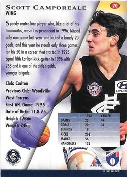 1997 Select AFL Ultimate Series #70 Scott Camporeale Back